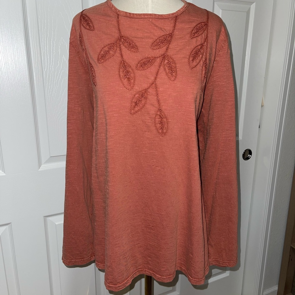 📍SOLD Coldwater Creek Terracotta Long Sleeve Top
